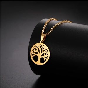 Tree of Life Pendant Necklace, Circle Tree Pendant Necklace